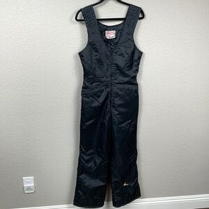 Vintage Bombardier Sportwear Insulated Ski Snow Bib Black Made in USA